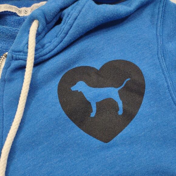 Victoria Secret PINK Oversized Hoodie, Zip Up, Size Medium, Blue in Color - Picture 7 of 9